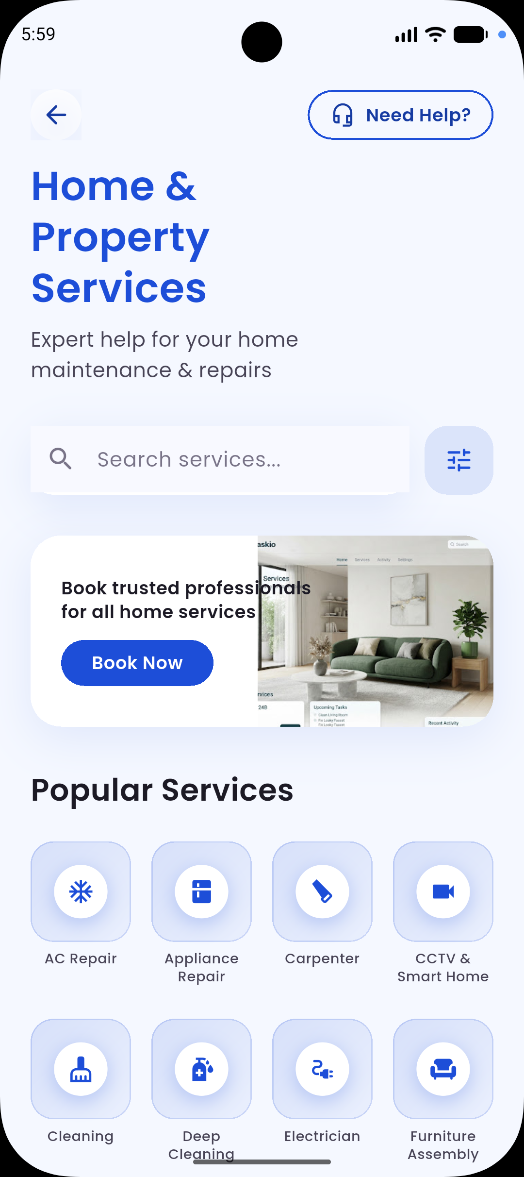 Taaskio Home and Property Services screen