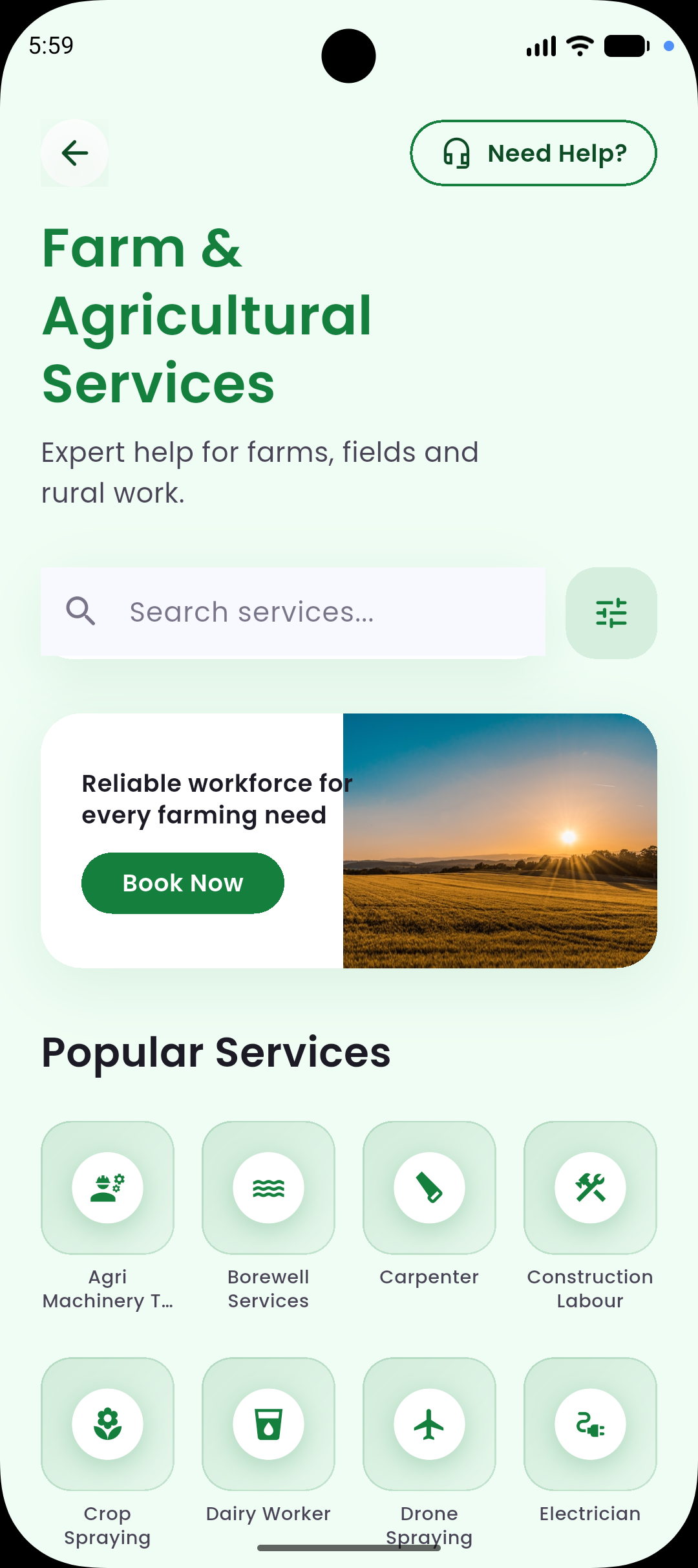 Taaskio Farm and Agricultural Services screen